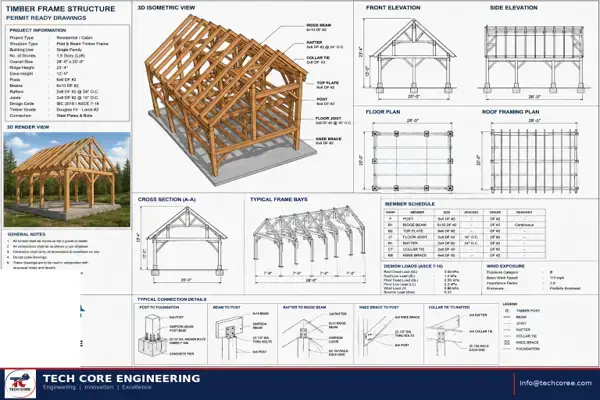 Timber Frame 1.5-Story Loft Cabin