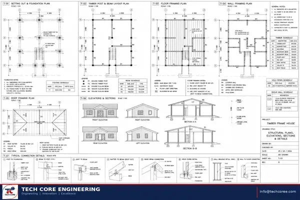Timber Frame Residential Cabin 1 Story
