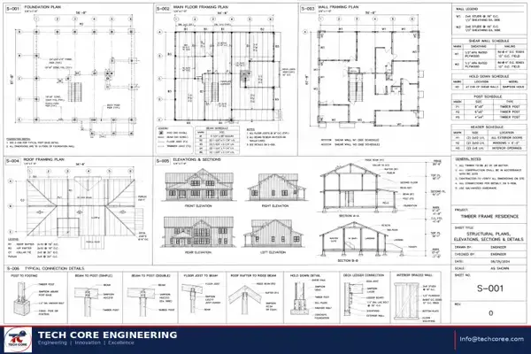 Timber Frame Residential Cabin 1.5 Story Loft
